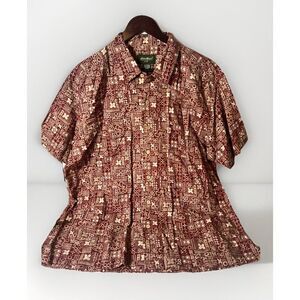 Vintage Eddie Bauer Shirt Men’s Size L Hawaiian Surfer Linen Blend. ‎     O